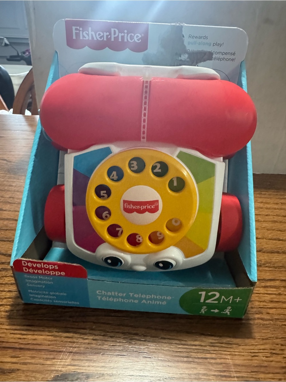 NEW NWT Fisher-Price Red & Multicolor Chatter Telephone Toy